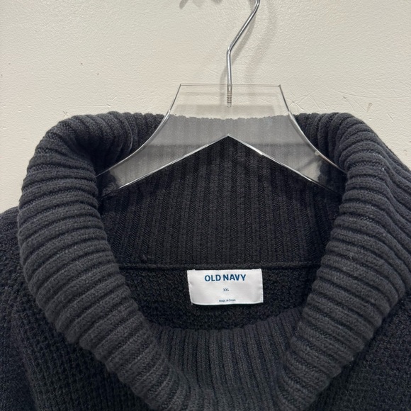 Old Navy Textured Waffle Knit Cowl Neck Sweater Black Size XXL - Picture 4 of 9
